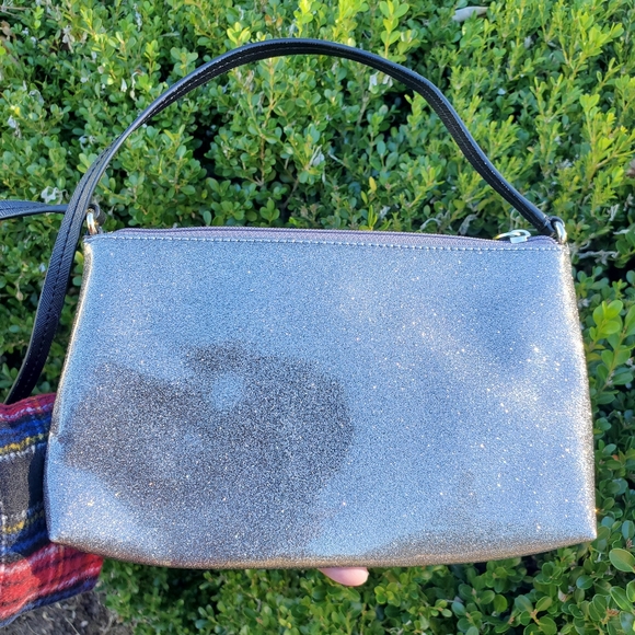 NWOT, Kate Spade New York Army Mavis street Silver/ Gray glitter crossbody bag - Picture 8 of 12